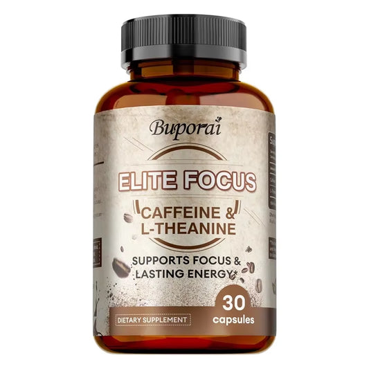 Elite Caffeine Capsules with L-Theanine - Provides Clean Energy, Endurance, Stress Relief, and Cognitive Enhancement